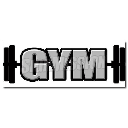 Signmission GYM DECAL sticker gymnasium workout health club exercise weights, D-12 Gym D-12 Gym